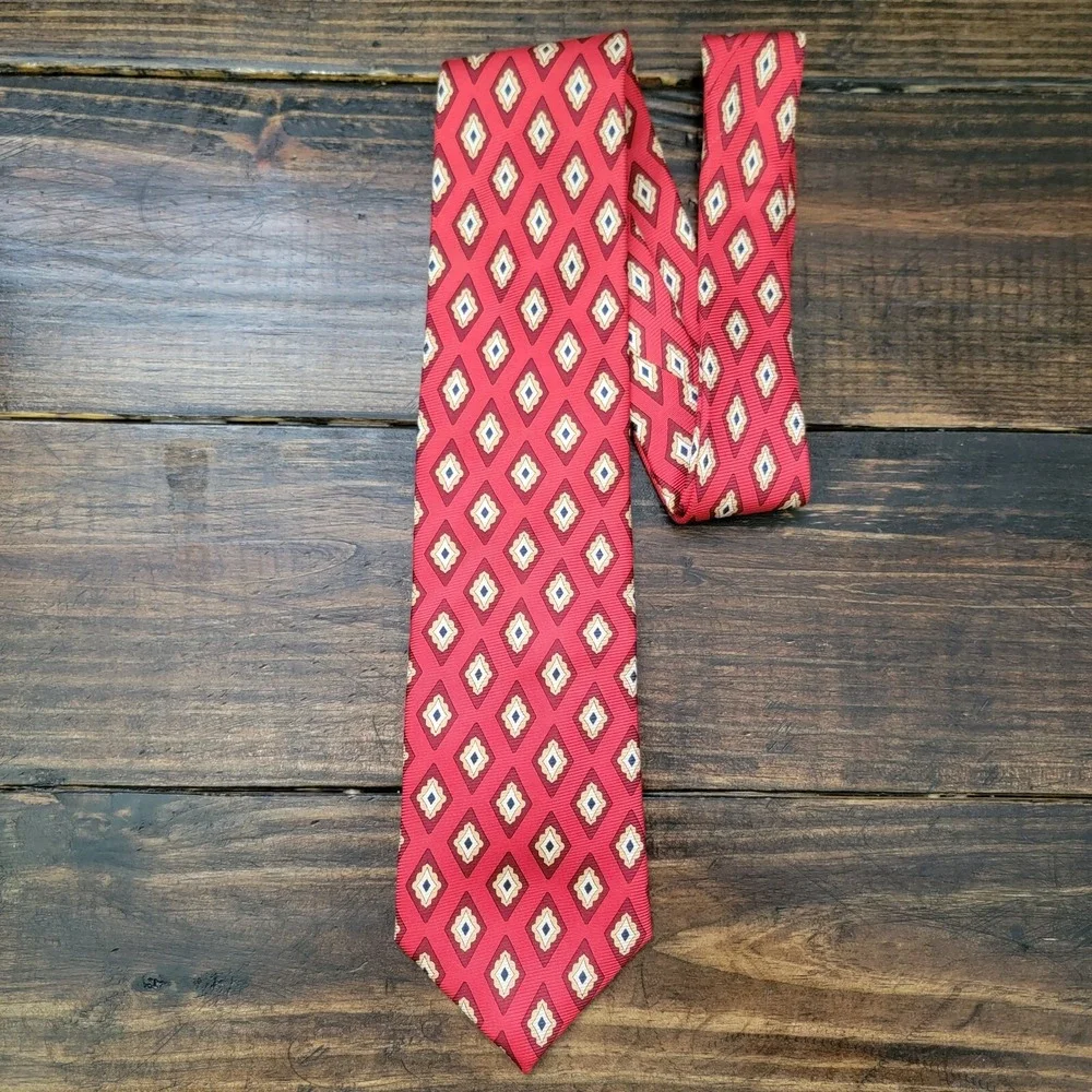 Jos A Bank Made in Italy Men's Neck Tie Silk - Red